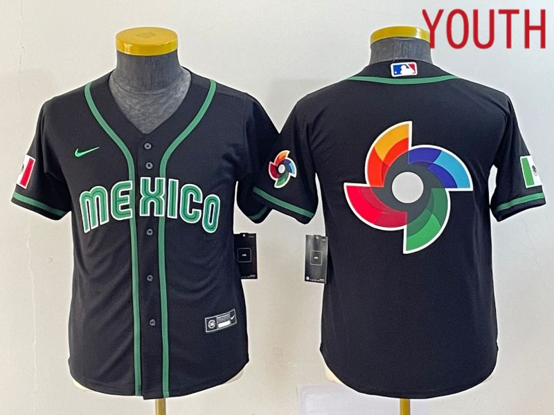 Youth 2023 World Cub Mexico Blank Black Nike MLB Jersey10